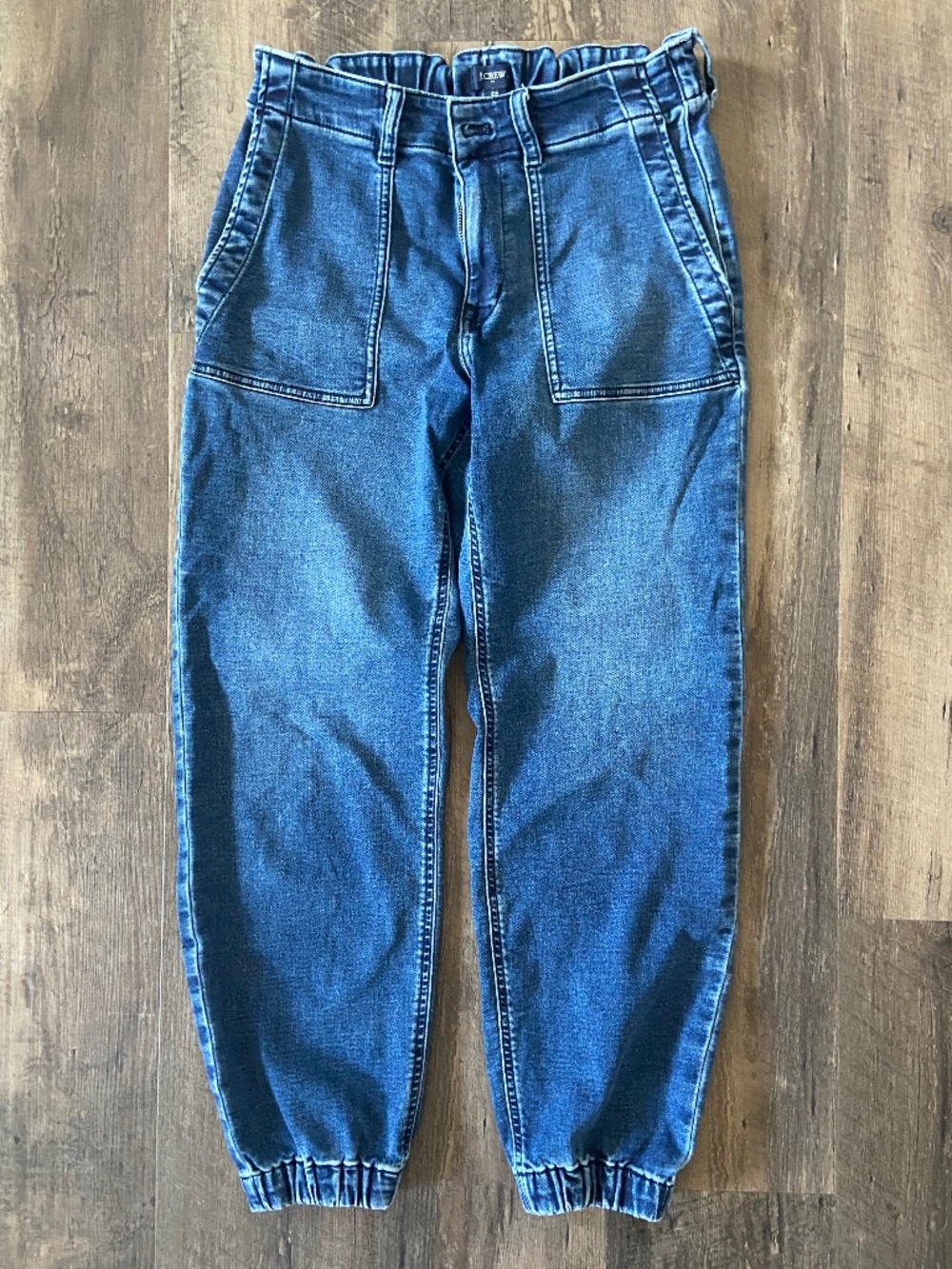 J. Crew Dark Wash Elastic Waistband Jogger With Cuffed Ankles - Size 28